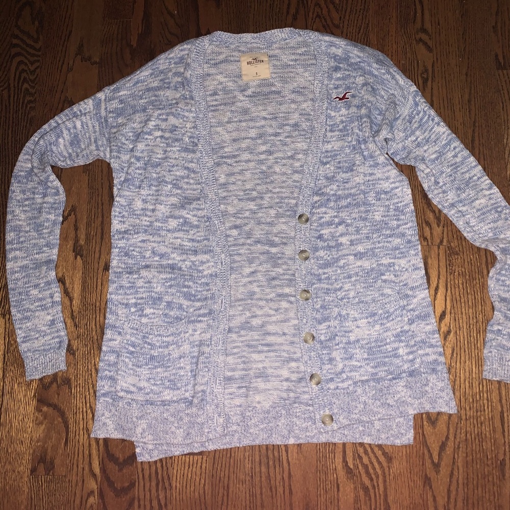 Light blue cardigan. Soft and comfortable!